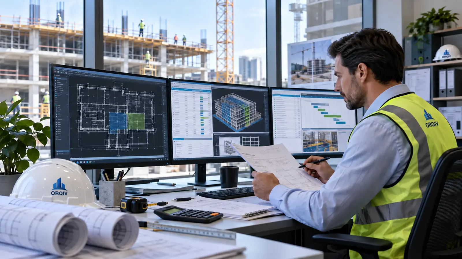 Quantity surveyor reconciling drawings, measured work, BOQ quantities and billing controls.